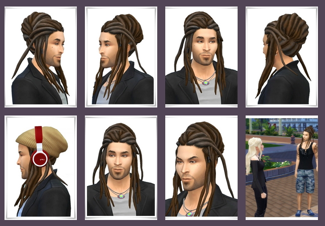 Sims 4 UpDo Dread Locks male hair at Birksches Sims Blog