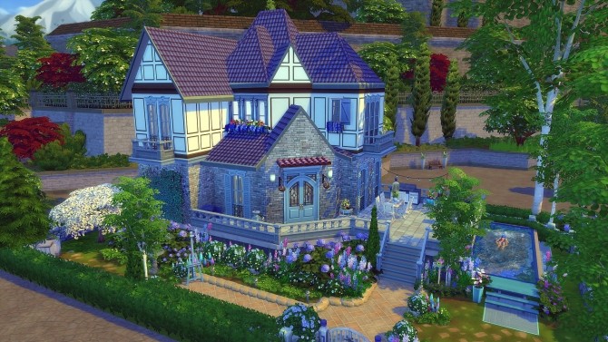 Sims 4 Bleuet house by Angerouge at Studio Sims Creation