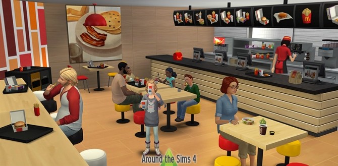 Sims 4 McDonalds fast food restaurant by Sandy at Around the Sims 4