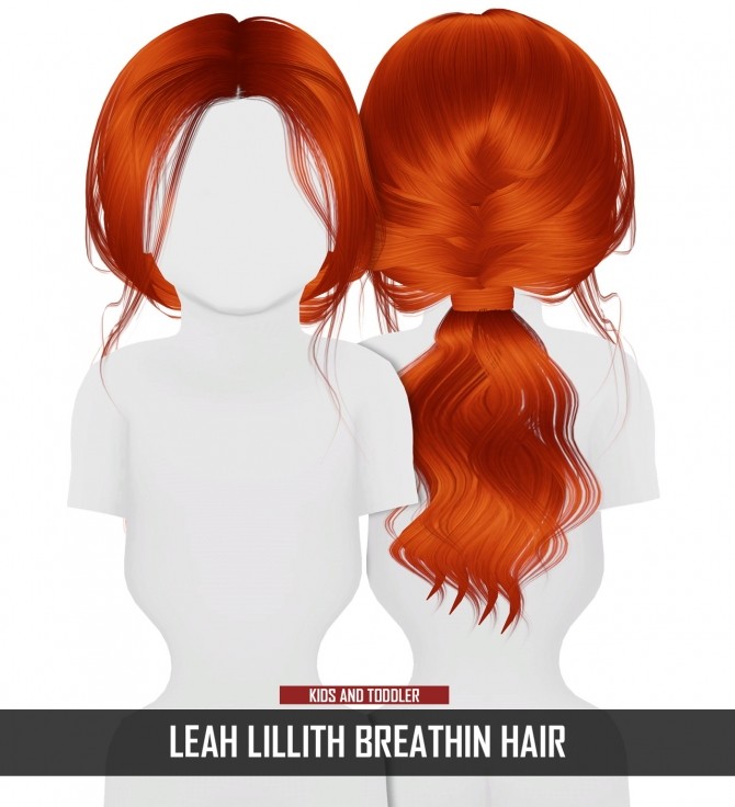 Sims 4 LEAH LILLITH BREATHIN HAIR KIDS AND TODDLER VERSION by Thiago Mitchell at REDHEADSIMS