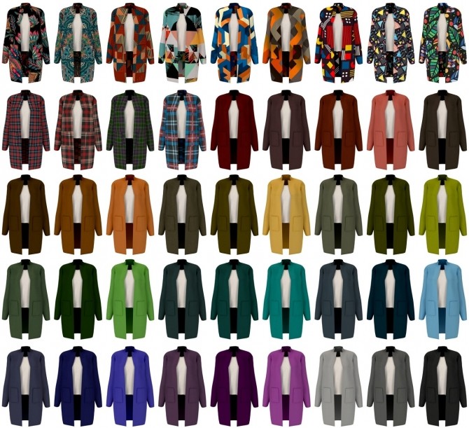 Sims 4 Stand collar open coat at LazyEyelids