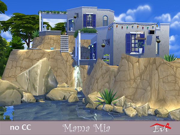 Sims 4 Mama Mia Aegean architecture built by evi at TSR