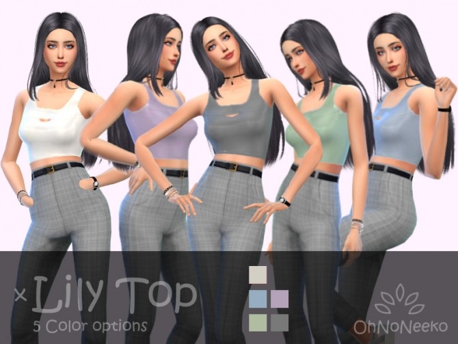 Sims 4 Lily Top at OhNoNeeko