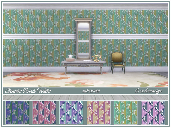 Sims 4 Clematis Points Walls by marcorse at TSR