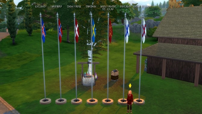 Sims 4 Nordic Cross Flag Pole by tornadosims at Mod The Sims