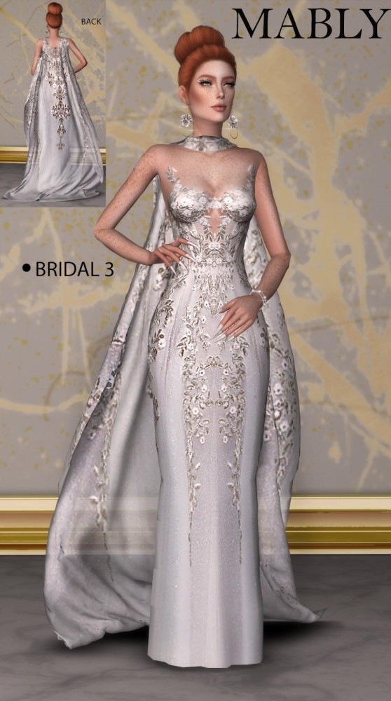 Sims 4 BRIDAL 3 WITH CAP at Mably Store