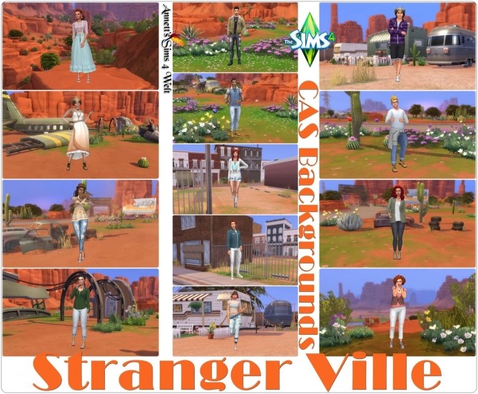 Sims 4 CAS Backgrounds Stranger Ville at Annett’s Sims 4 Welt