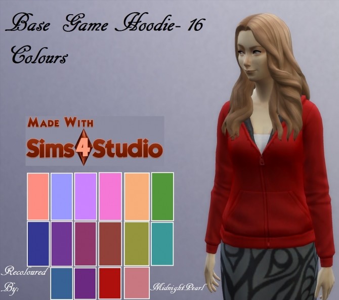 Sims 4 Basegame Hoodie 16 Colours by wendy35pearly at Mod The Sims