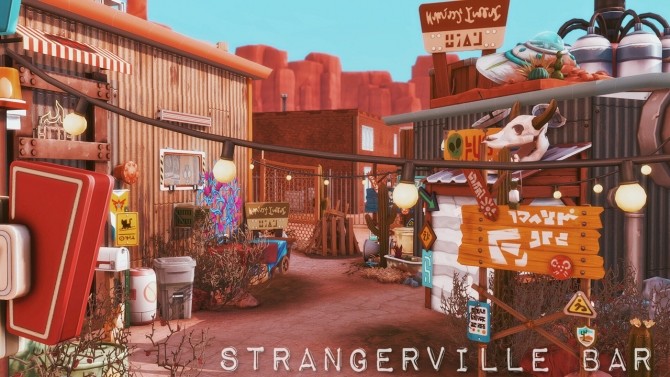 Sims 4 StrangerVille Bar at Wiz Creations