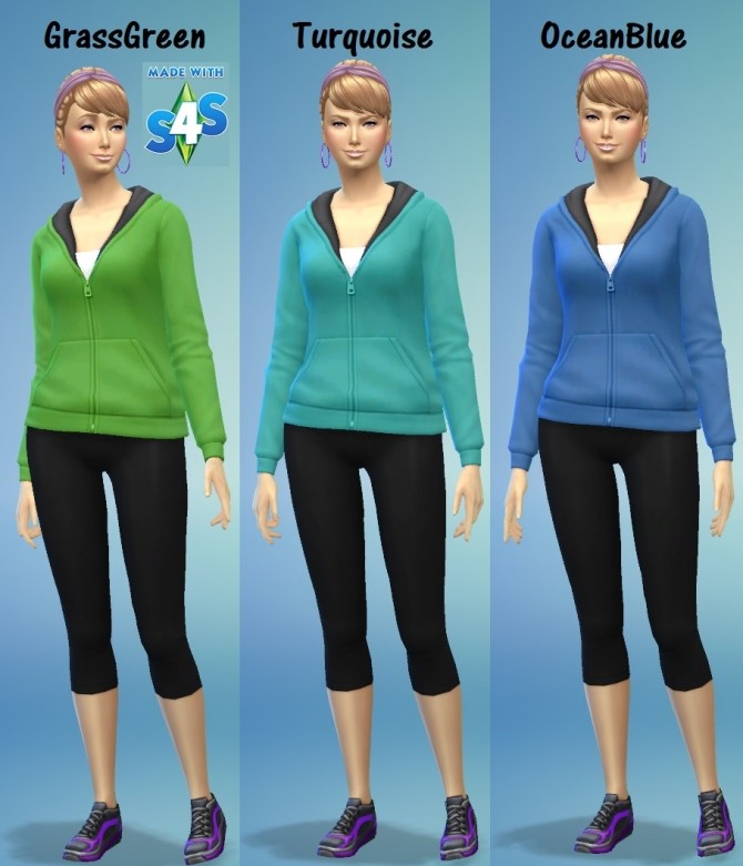 Sims 4 Basegame Hoodie 16 Colours by wendy35pearly at Mod The Sims
