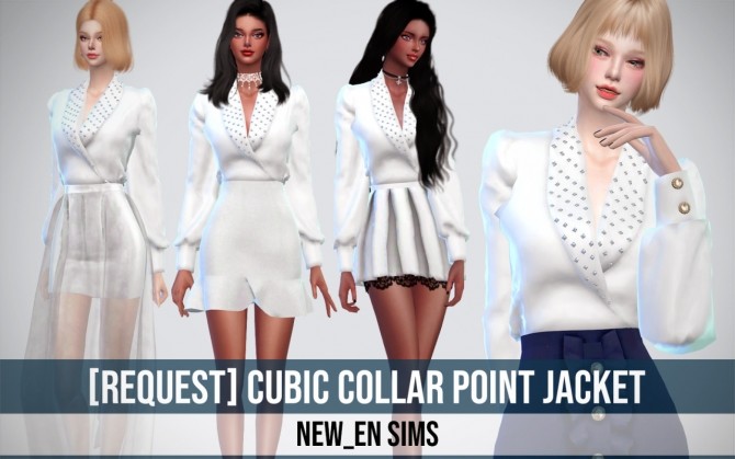 Sims 4 Cubic Collar Point Jacket at NEWEN