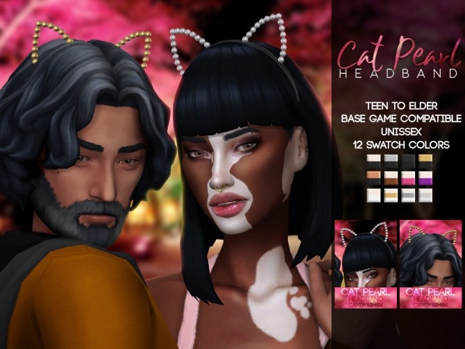 Sims 4 CAT PEARL HEADBAND 2.0 at Candy Sims 4