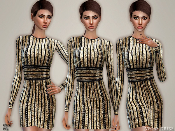 Sims 4 Vegas Dress by Black Lily at TSR