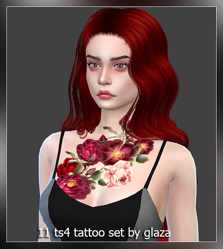 Sims 4 11 tattoos set at All by Glaza