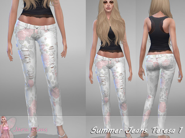 Sims 4 Summer Jeans Teresa 1 by Jaru Sims at TSR