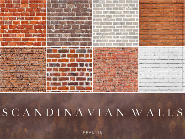 Sims 4 Scandinavian Walls by Pralinesims at TSR