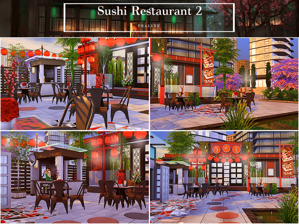 Sims 4 Sushi Restaurant 2 by Pralinesims at TSR