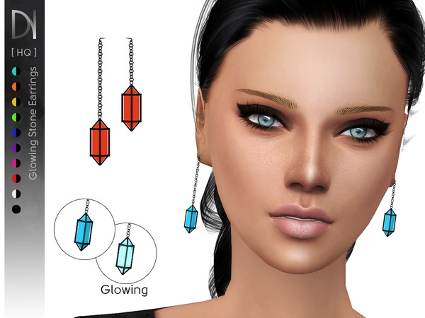Sims 4 Glowing Stone Earrings by DarkNighTt at TSR