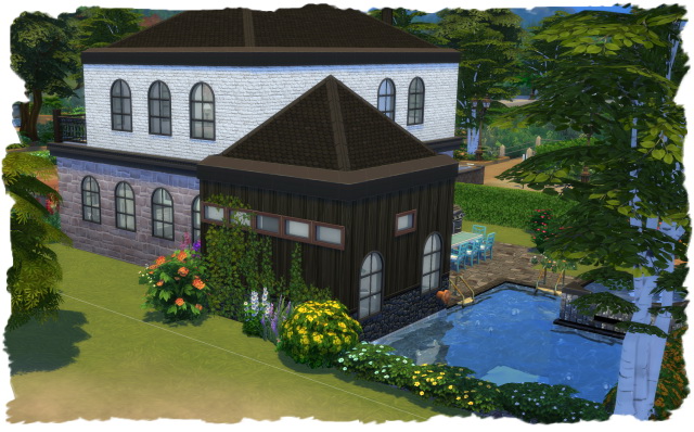Sims 4 Stone Villa by Chalipo at All 4 Sims
