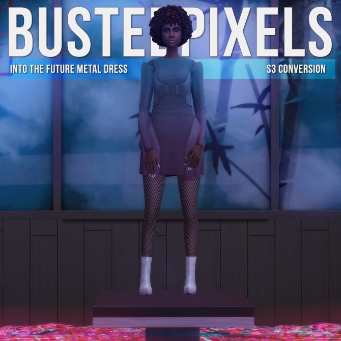 Sims 4 Into The Future Metal Dress S3 Conversion at Busted Pixels
