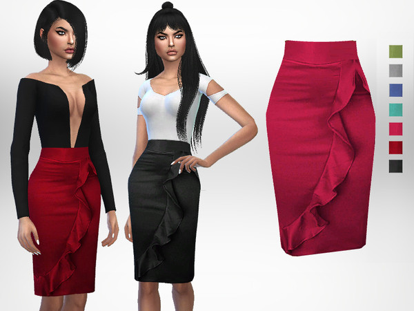 Sims 4 Ruffle Skirt by Puresim at TSR