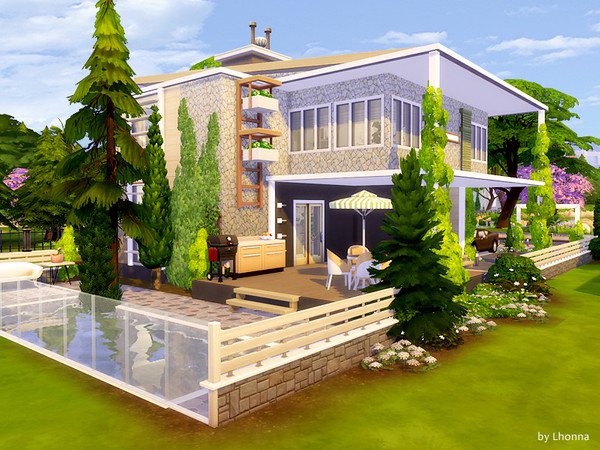 Sims 4 Alida small contemporary house by Lhonna at TSR