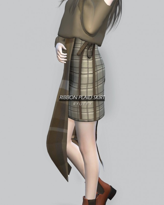 Sims 4 Ribbon Plaid Skirt at RYUFFY