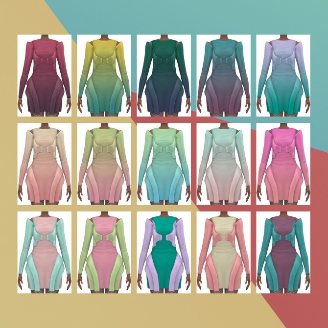 Sims 4 Into The Future Metal Dress S3 Conversion at Busted Pixels