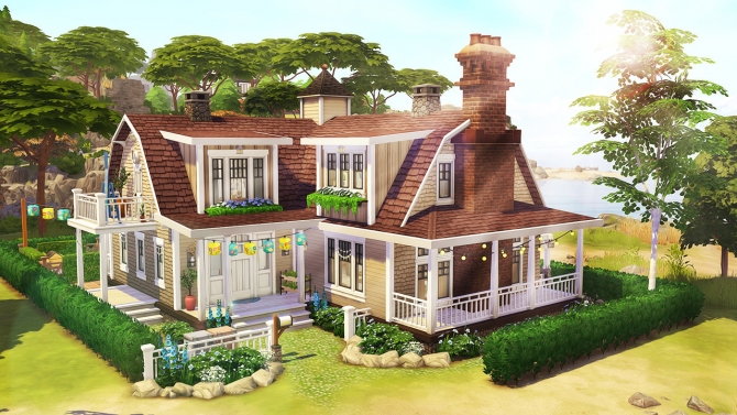 Summery Family Home at Aveline Sims » Sims 4 Updates