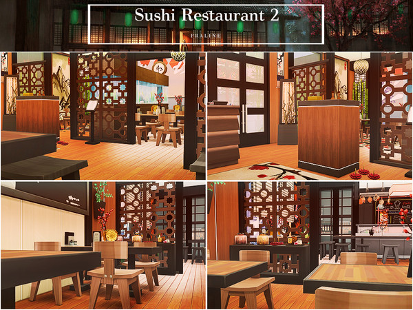 Sims 4 Sushi Restaurant 2 by Pralinesims at TSR