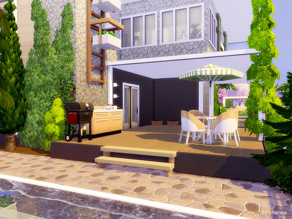 Sims 4 Alida small contemporary house by Lhonna at TSR