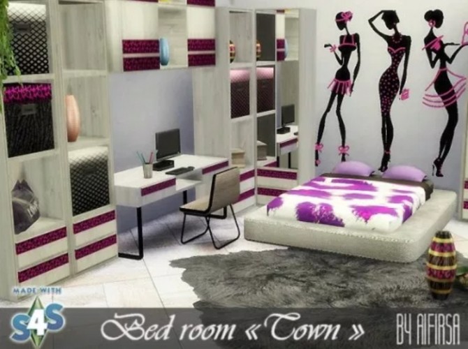 Sims 4 Town bedroom at Aifirsa
