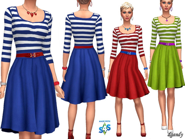 Sims 4 Top and Skirt by dgandy at TSR