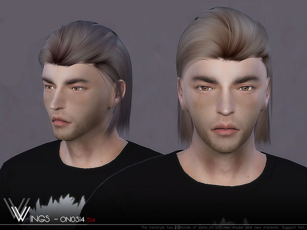 Sims 4 WINGS ON0314 hair by wingssims at TSR