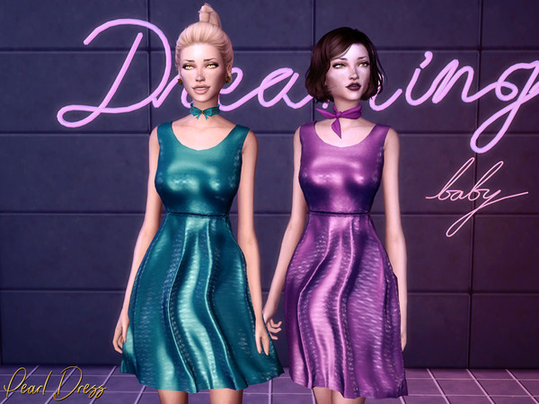 Sims 4 Pearl Dress by Genius666 at TSR