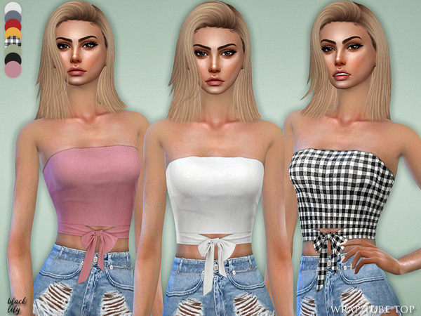 Sims 4 Wrap Tube Top by Black Lily at TSR