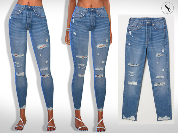 Eli Ripped Skinny Casual Jeans by Saliwa at TSR » Sims 4 Updates