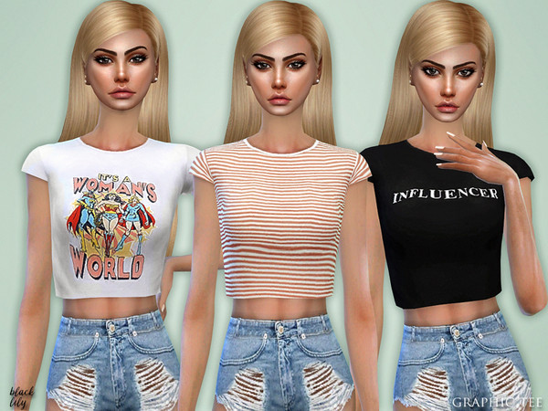 Sims 4 Graphic Tee by Black Lily at TSR