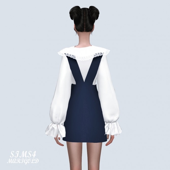 Sims 4 Lace Blouse With Suspender Dress (P) at Marigold