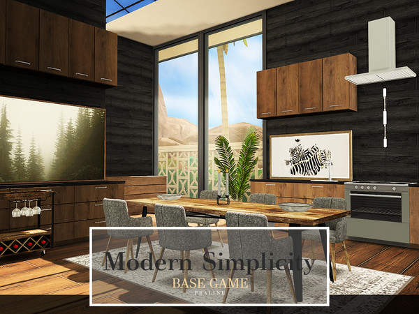 Sims 4 Modern Simplicity house by Pralinesims at TSR