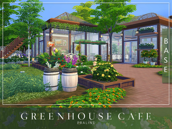 Sims 4 Greenhouse Cafe by Pralinesims at TSR
