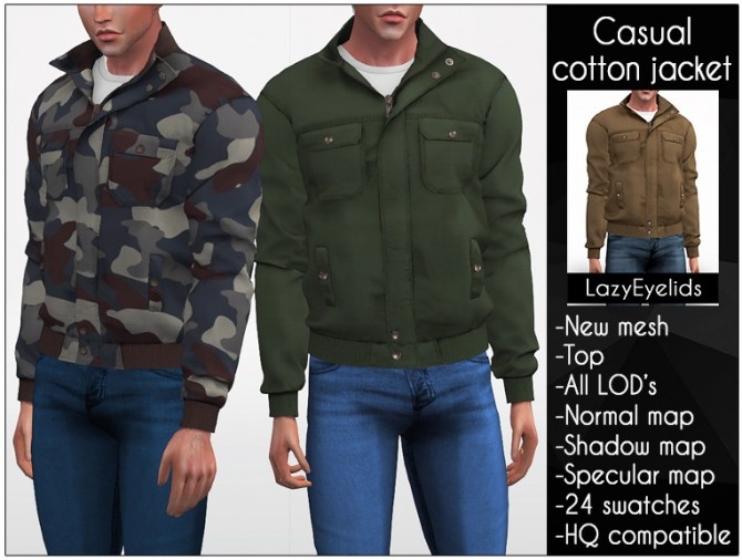Sims 4 Casual cotton jacket at LazyEyelids