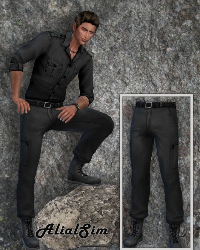 Sims 4 Military Pants With boots Recolor at Alial Sim