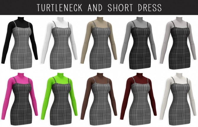 Sims 4 Turtleneck and Short Dress at Elliesimple