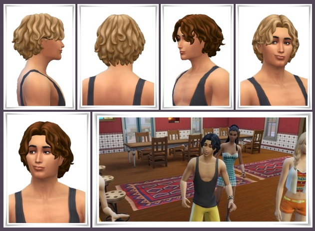 Sims 4 Curly Mid Part Hair Edit at Birksches Sims Blog