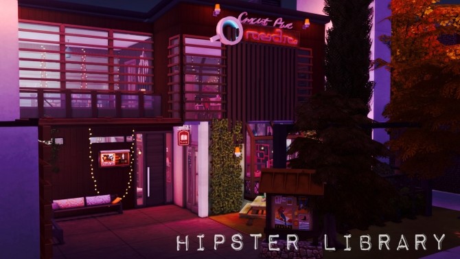 Sims 4 Hipster Library at Wiz Creations