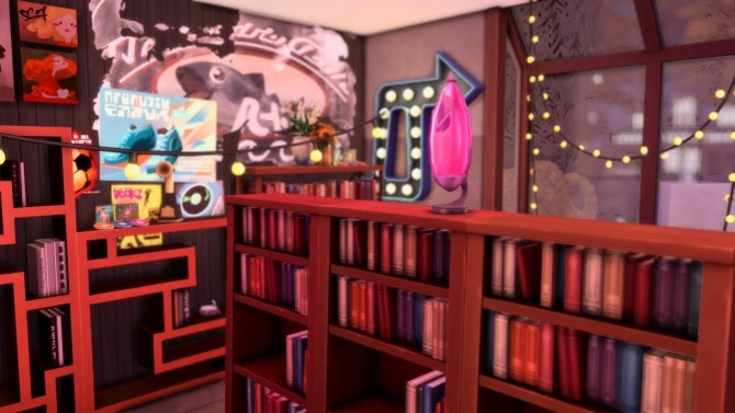 Sims 4 Hipster Library at Wiz Creations