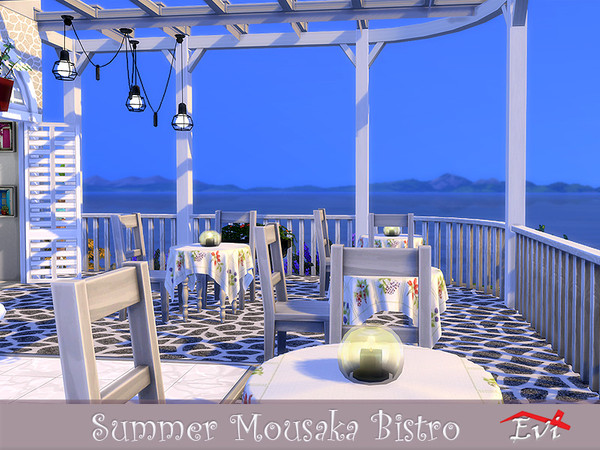 Sims 4 Summer Mousaka Bistro by evi at TSR