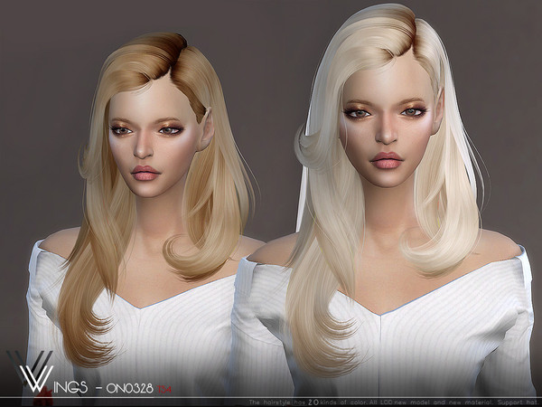 Sims 4 WINGS ON0328 hair by wingssims at TSR