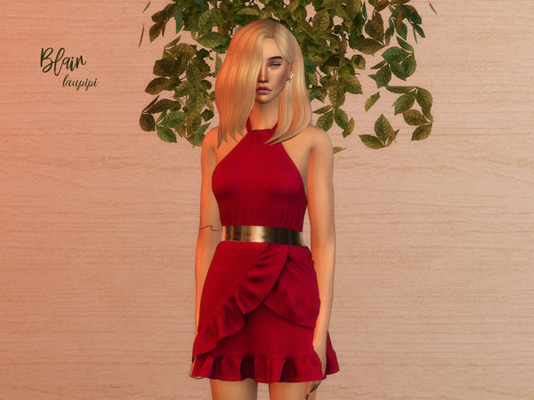 Sims 4 Blair dress by laupipi at TSR